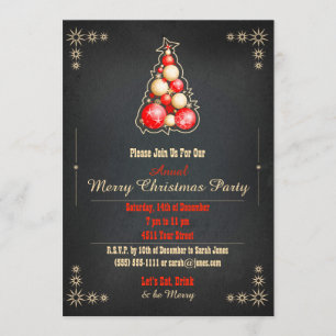 Christmas Invitation Party Dinner Tree DIY