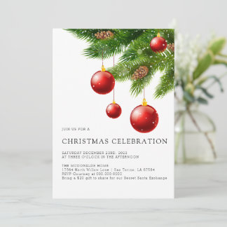 Christmas Invitation Printable, Modern Christmas 