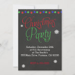 Christmas Invitation String Lights Chalkboard<br><div class="desc">Party invitation ideal for Christmas or Holiday</div>