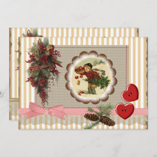 Christmas invitation style scrapbooking vintag
