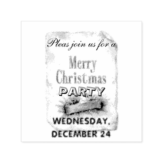 christmas invitations cards self-inking stamp (Design)