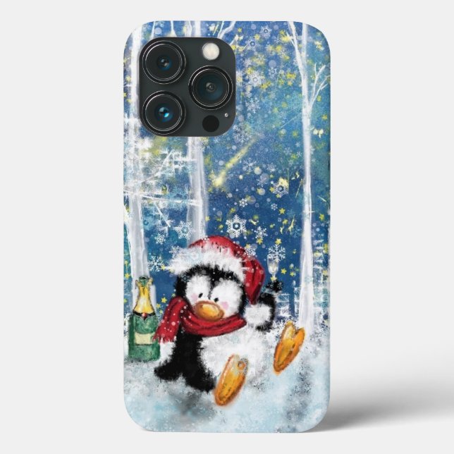 Christmas iPhone Case Gift Happy Penguin Party (Back)