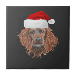 Christmas Irish Setter Classic T-Shirt Ceramic Tile