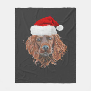 Christmas Irish Setter Classic T-Shirt Fleece Blanket