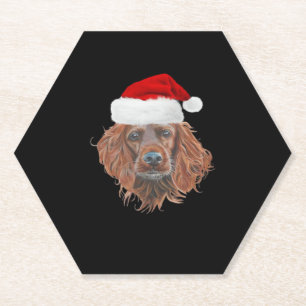 Christmas Irish Setter Classic T-Shirt Paper Coaster