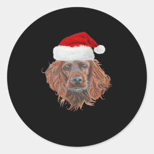 Christmas Irish Setter Classic T-Shirt Round Sticker