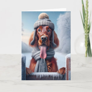 Christmas Irish Setter Dog Holiday Card