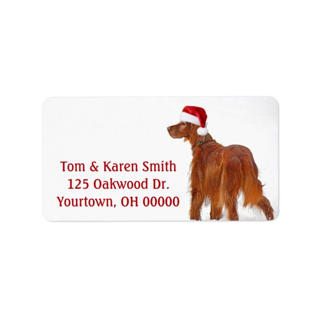 Christmas Irish Setter  Label (Front)