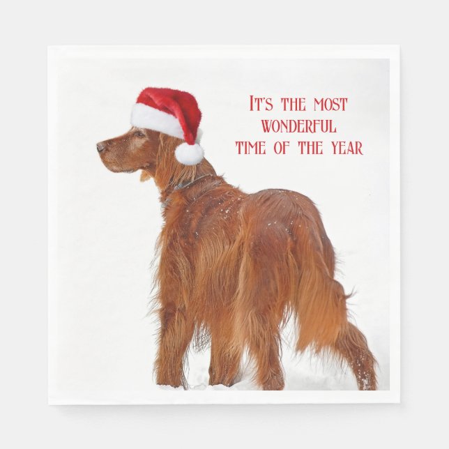 Christmas Irish Setter   Napkin (Front)