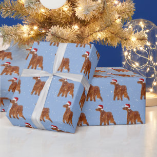 Christmas Irish Setter With Snowflakes Wrapping Paper