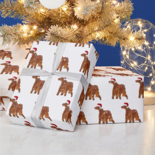 Christmas Irish Setter Wrapping Paper