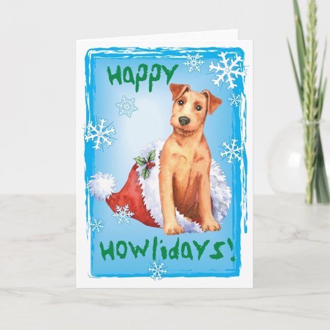 Christmas Irish Terrier Holiday Card (Front)