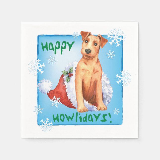 Christmas Irish Terrier Napkins (Front)
