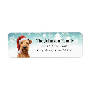 Christmas Irish Terrier Return Address Labels