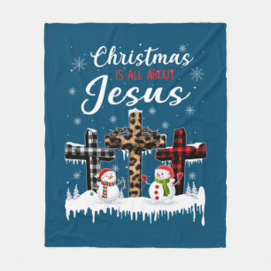 Christmas Is All About Jesus Christians Pajama Cos Fleece Blanket