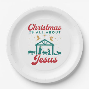 Christmas Is All About Jesus Nativity Scene Paper Plate