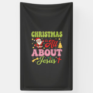 Christmas Is All About Jesus Retro Banner
