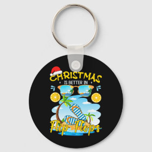 Christmas Is Better In Flip Flops Beach Summer Chr Key Ring