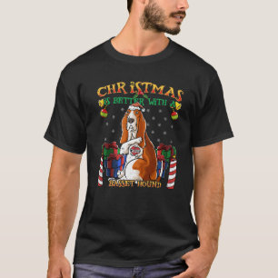 Christmas Is Better With A Basset Hound Santa Clau T-Shirt