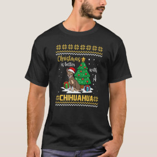 Christmas Is Better With A Chihuahua Pajama Dog Pu T-Shirt