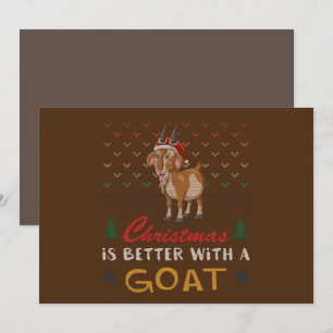 Christmas Is Better With A Goat Ugly Christmas Swe Invitation