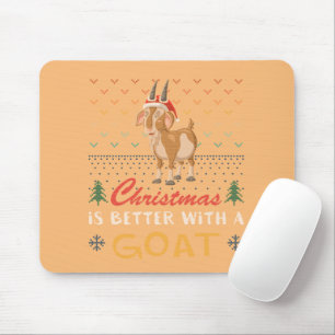 Christmas Is Better With A Goat Ugly Christmas Swe Mouse Pad
