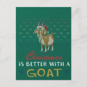 Christmas Is Better With A Goat Ugly Christmas Swe Postcard