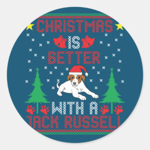 Christmas Is Better With A Jack Russell Terrier Ug Classic Round Sticker