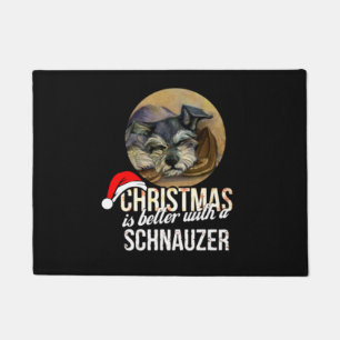 Christmas Is Better With A Schnauzer Doormat