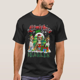 Christmas Is Better With Beagles Three Santa Elf D T-Shirt