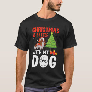 Christmas Is Better With My Dog Santa Hat Spaniel T-Shirt