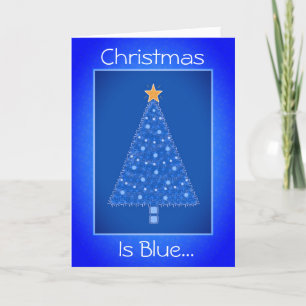 Christmas Is Blue Holiday Tree Folded Holiday Card