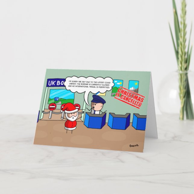 Christmas is Canceled - Santa stuck in lockdown! Holiday Card (Front)