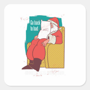 Christmas Is Cancelled Santa Claus Humourous Gift Square Sticker