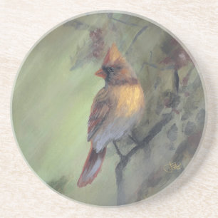 "Christmas Is Coming" Cardinal Coaster
