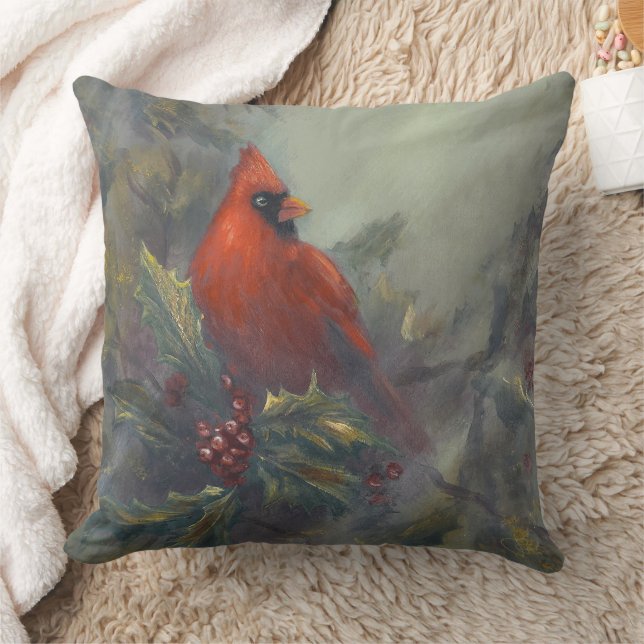 "Christmas Is Coming" Cardinal Cushion (Blanket)