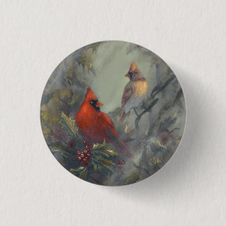 "Christmas Is Coming" Cardinals 3 Cm Round Badge
