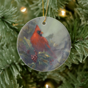 "Christmas Is Coming" Cardinals Ceramic Ornament