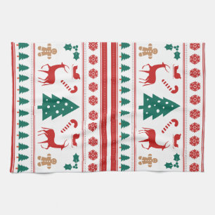 Christmas Is Coming, Christmas, Tree, Reindeer Tea Towel