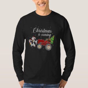 Christmas Is Coming Farmer Santa Claus Tractor Co T-Shirt