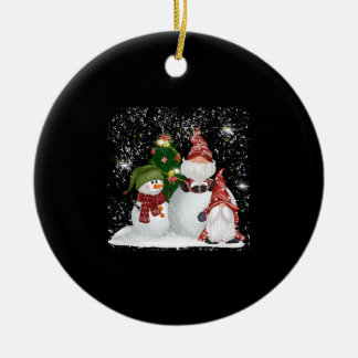 Christmas Is Coming Santa Candy Cane Throne Ceramic Ornament