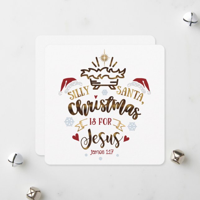 CHRISTMAS IS FOR JESUS Christian Kid's  Holiday Card (Front/Back In Situ)
