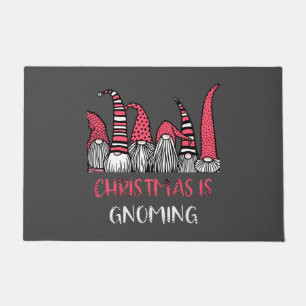 Christmas is Gnoming God Jul Gnome Tomte Xmas Sant Doormat