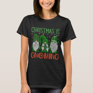 Christmas is Gnoming God Jul Gnome Xmas Santa Holi T-Shirt