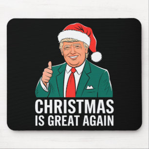 Christmas Is Great Again - Festive Santa Hat Humor Mouse Pad