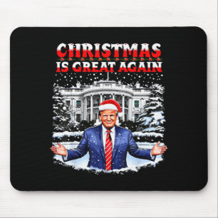 Christmas Is Great Again Funny Santa Trump 2024 Me Mouse Pad