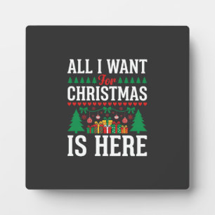 Christmas Is Here Holiday Tree Gift Plaque