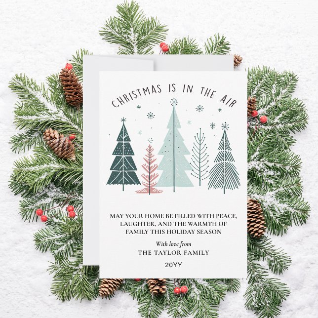 Christmas is in the Air Modern Boho  Holiday Card (Christmas is in the Air Modern Boho Holiday Card
)