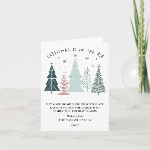 Christmas is in the Air Modern Boho Simple Holiday Card