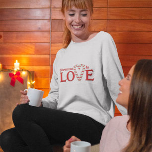 Christmas Is Love Candy Cane Heart T-Shirt